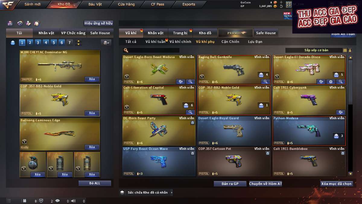 shop acc cf uy tin gia re